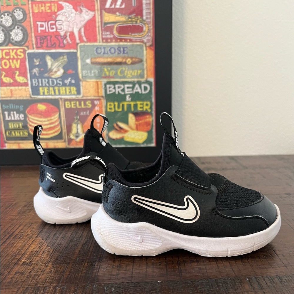 Nike Kids Black and White Slip-On Sneakers